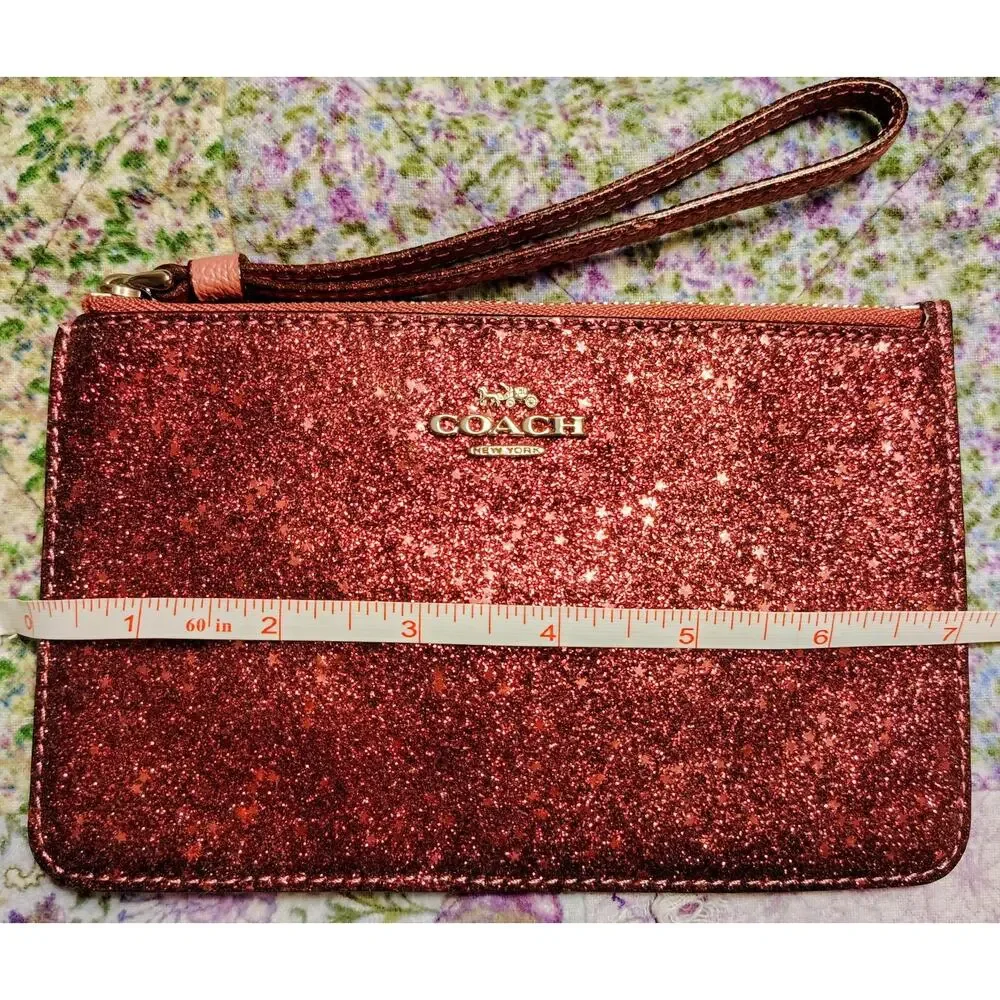 NWT Coach Star Glitter Wristlet, OxBlood Red MSRP 85.00